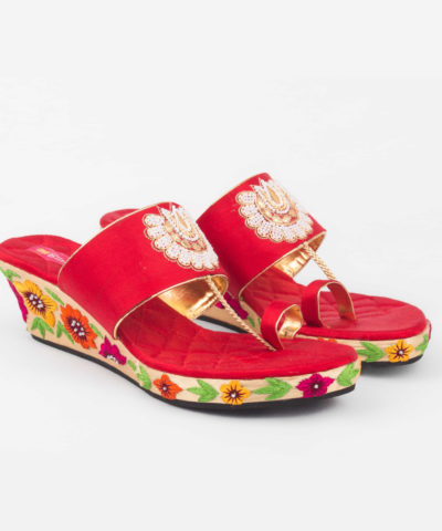 Red and Gold Floral Platforms