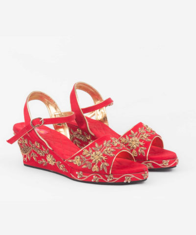 Red Zardosi Sandals
