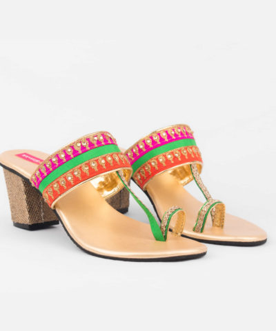 Pink and Orange Box Heels