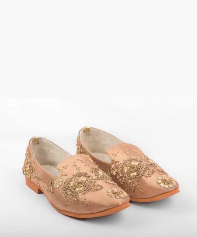 Copper Zardosi Loafer Shoes
