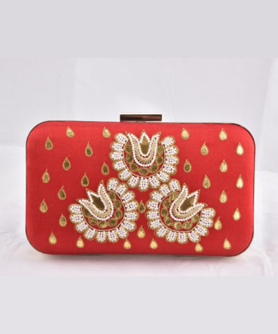 Red Royal Blue Box Clutch