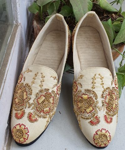 Golden Zardosi Loafer Shoes