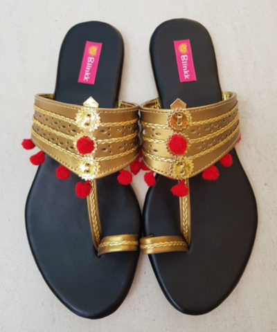 Gold & Black Kolhapuri