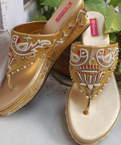 Gold Parrot Motifs Platforms