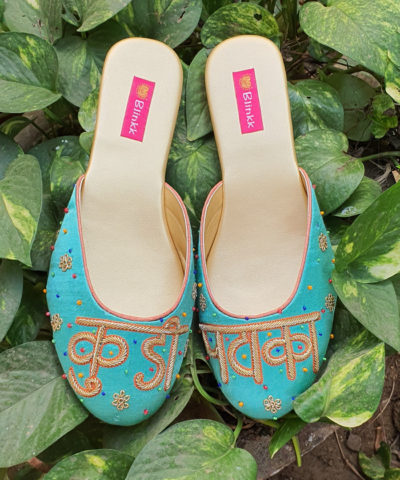 Pastel Blue Kudi Pataka Slip On Mojadis