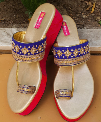 Royal Blue Peach Marodi Platforms