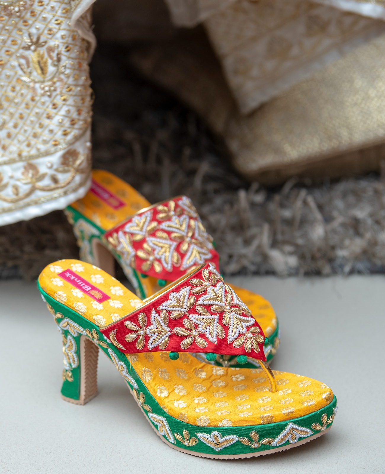 Color Blocked Synthetic Bridal Sandals, Heel Sandal, Wedding Wear at Rs  525/pair in Mumbai