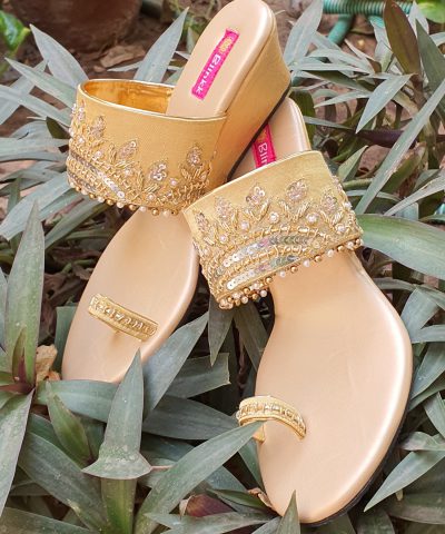 Neutral Zardosi Wedges