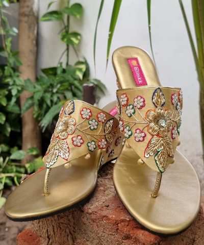 Multicolor Threads Zardosi Wedges