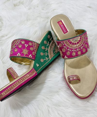 Rani Pink Green Marodi Platforms
