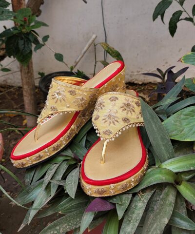 Gold Red Zardosi Platforms