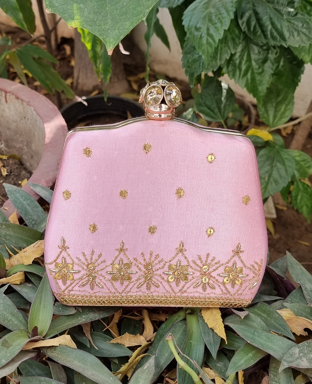 Pink clutch purse Vintage Wristlet strap 2... - Depop