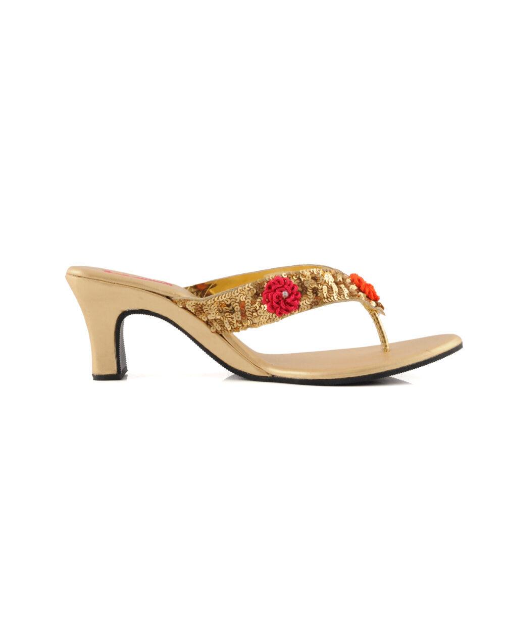 Rose Gold Designer Gem Classy Pointy Heels | Pearlings Designer Collection